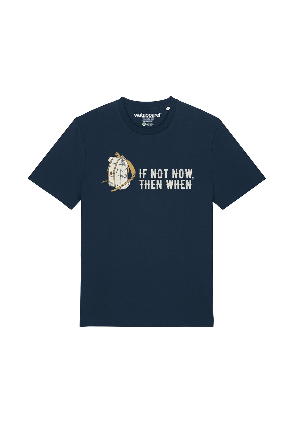 

Футболка с принтом IF NOT NOW THEN WHEN watapparel, темно-синий