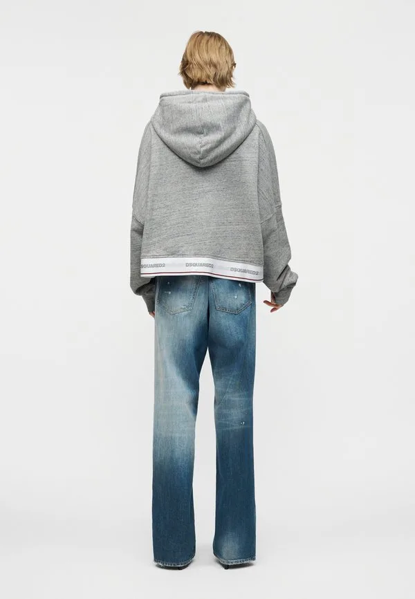 Худи укороченного кроя onion Dsquared2, Grey Melange — фото 3