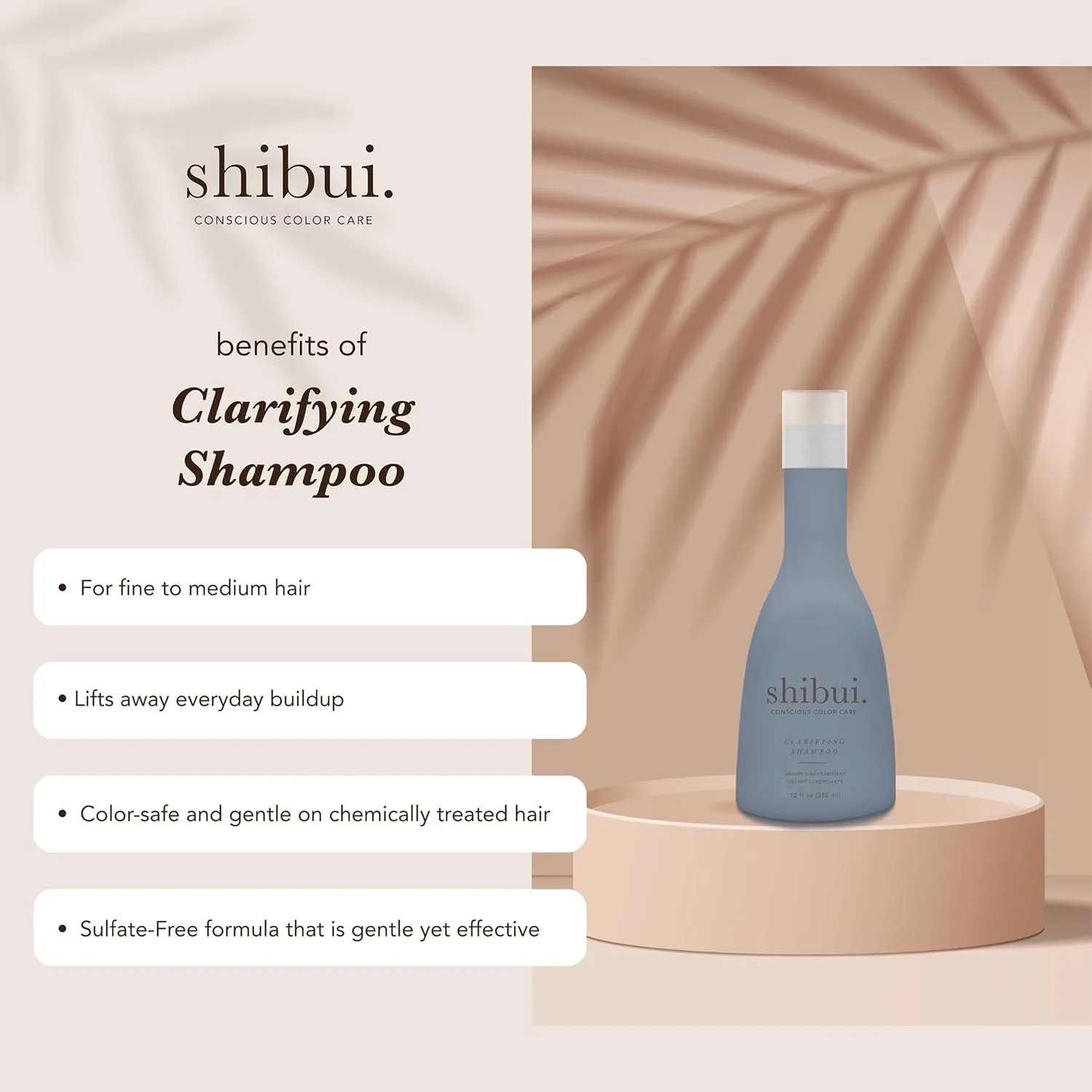 Очищающий шампунь SHIBUI: глубоко очищает, дезинфицирует и придает блеск, безопасен для окрашенных волос и не содержит силиконов. 355 мл (.) — фото 2