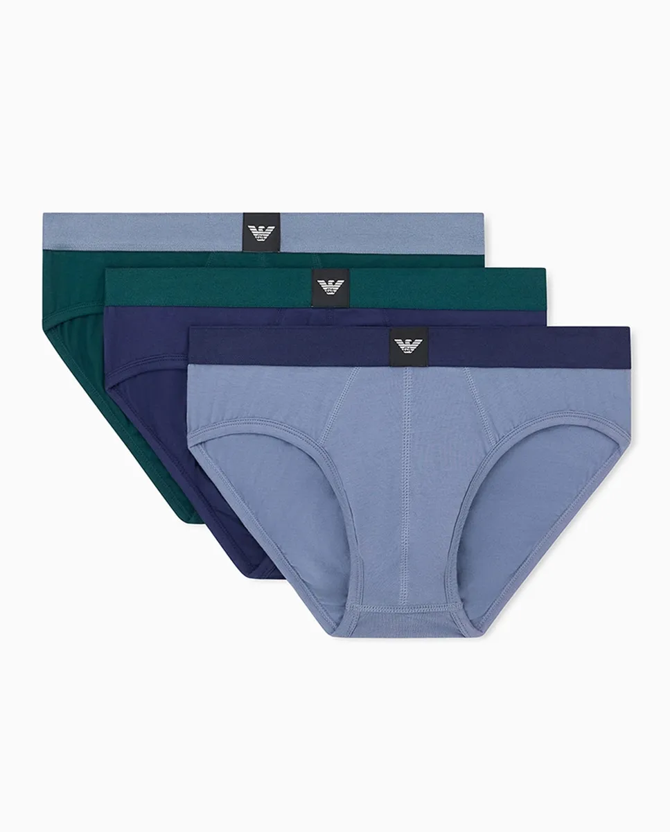 

Набор из трех мужских хлопковых трусов-слипов Armani, мультиколор