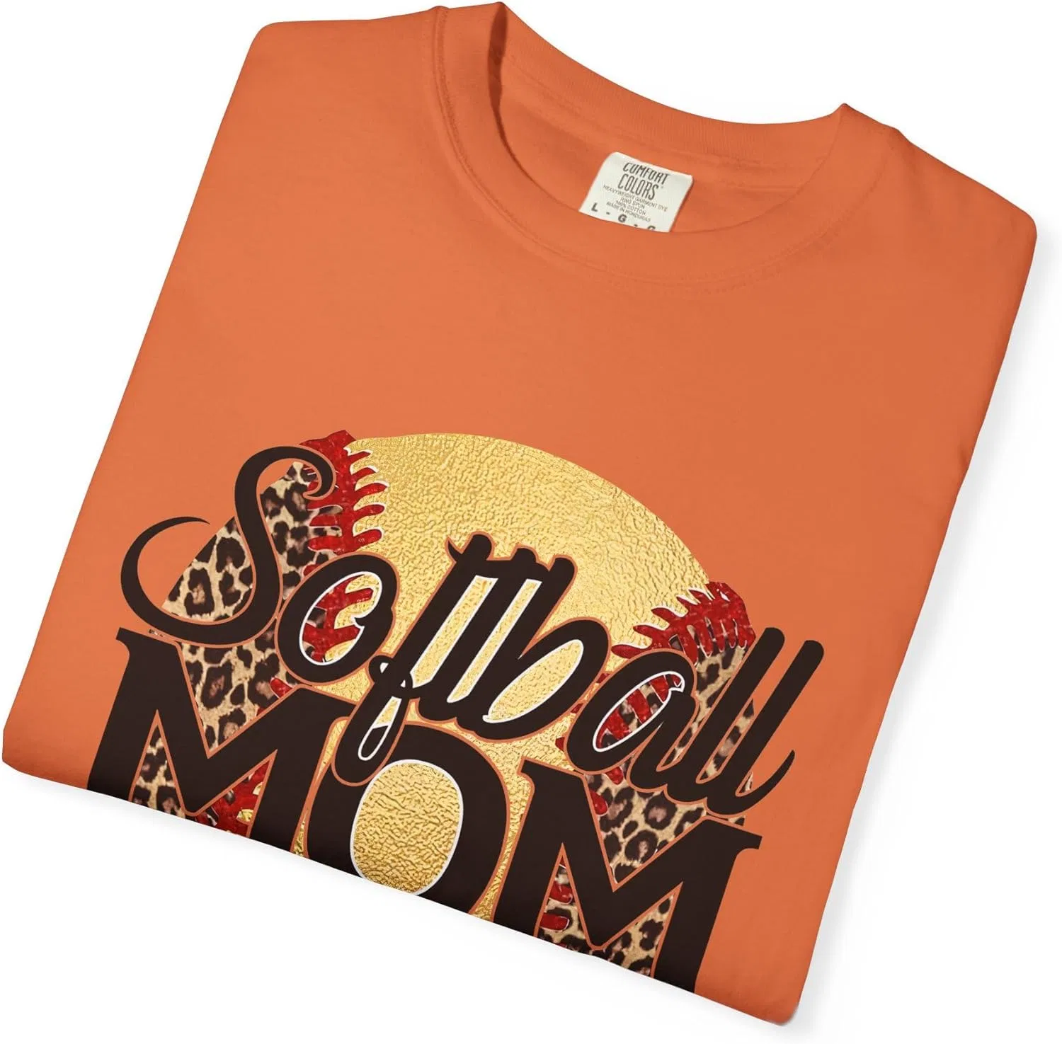 Футболка для мамы софтболистки, Garment-Dyed, Burnt Orange — фото 4