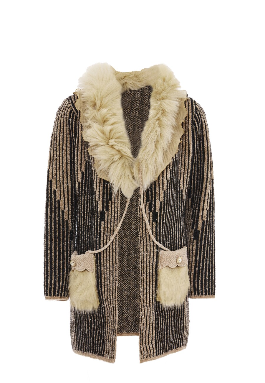 

Вязаный кардиган faina, бежевый/коричневый