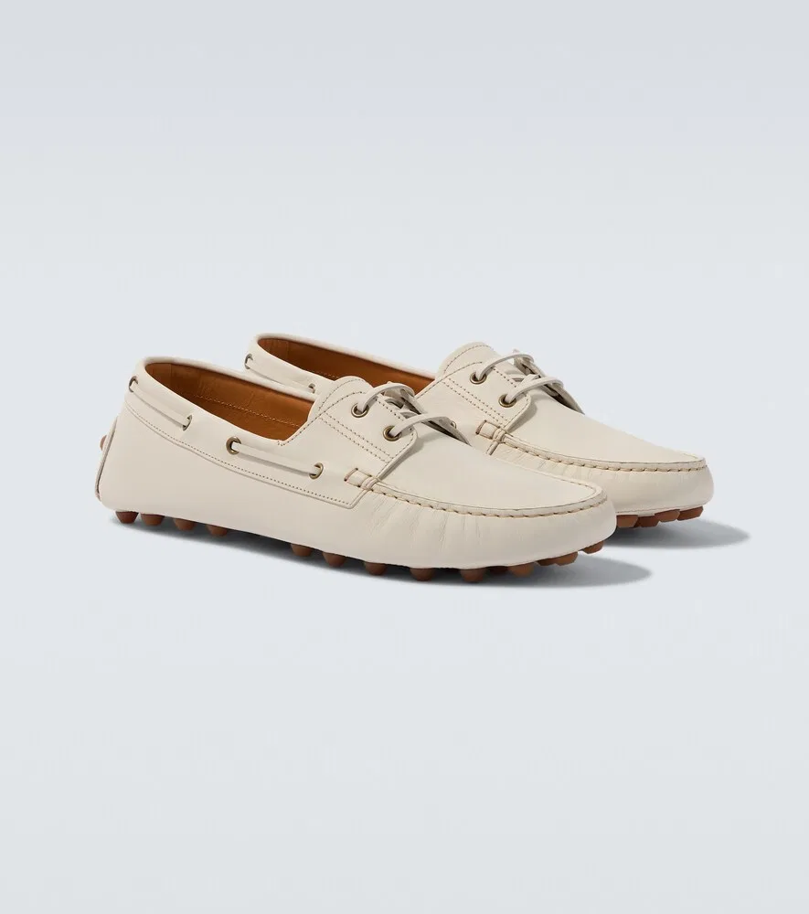 Кожаные водительские туфли Tod's, белый
