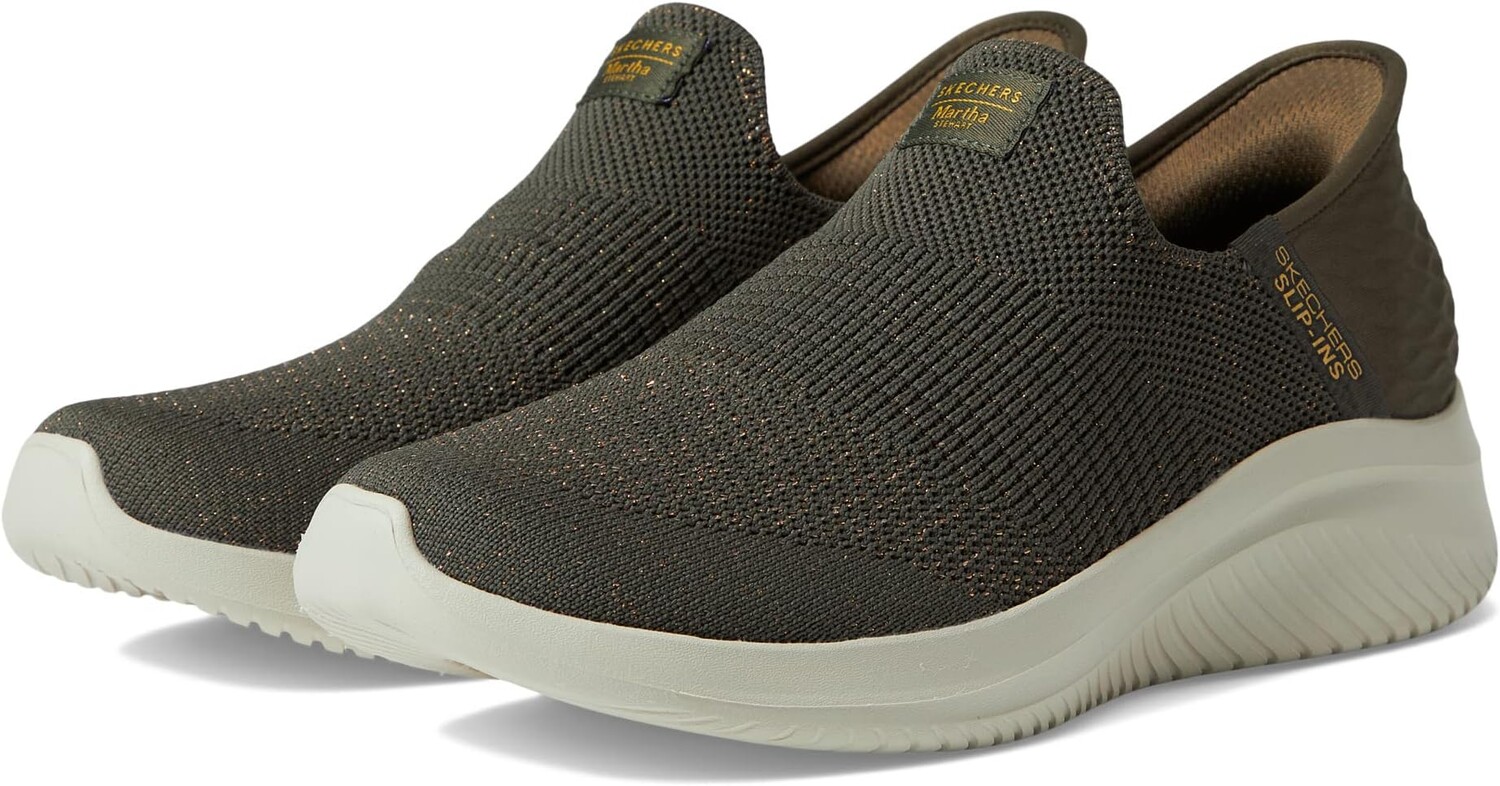 Кроссовки Martha Stewart Ultra Flex 3.0 - Neptune Hands Free Slip-Ins SKECHERS, цвет Olive