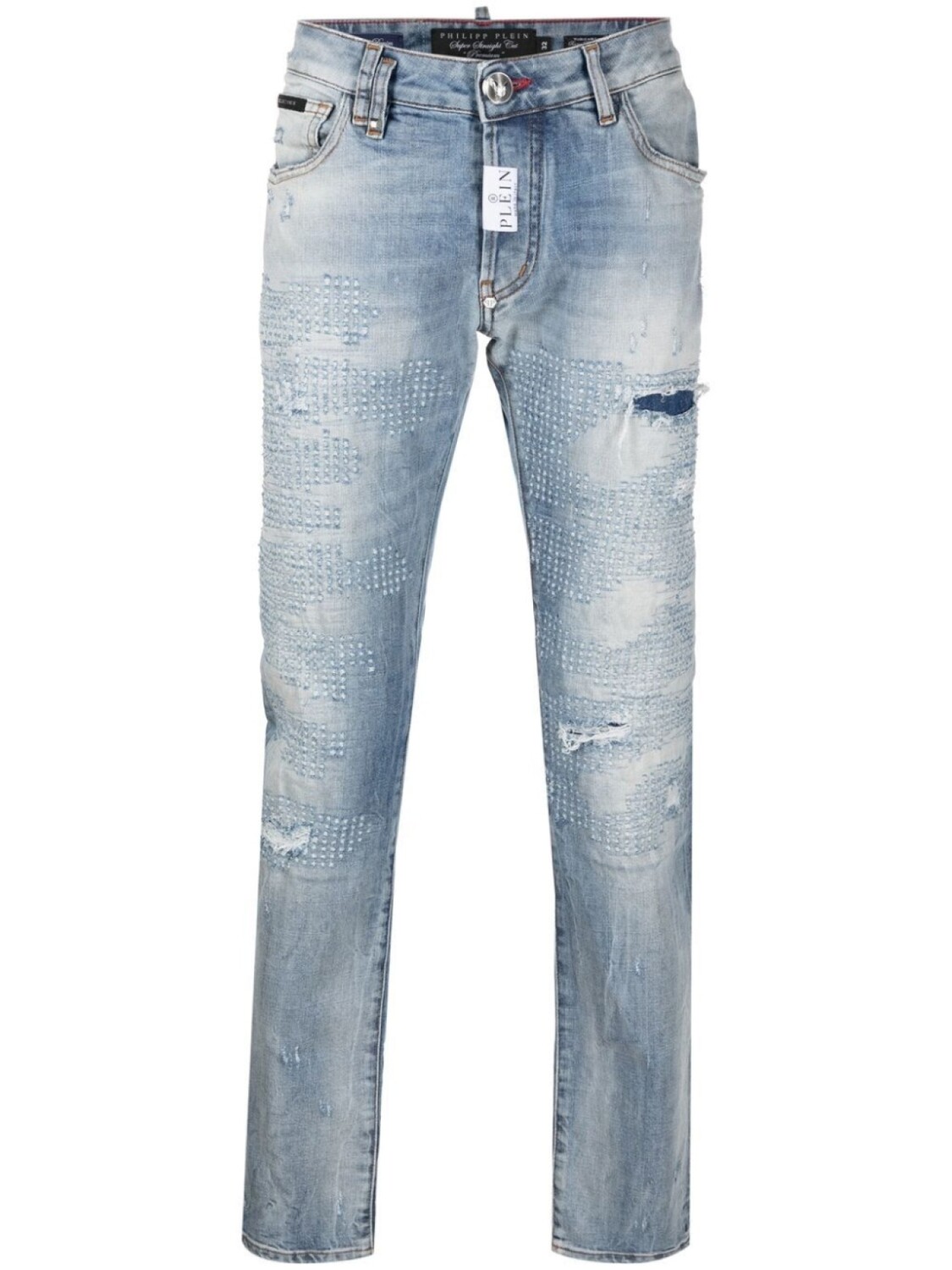 

Philipp Plein джинсы Premium с эффектом потертости, синий