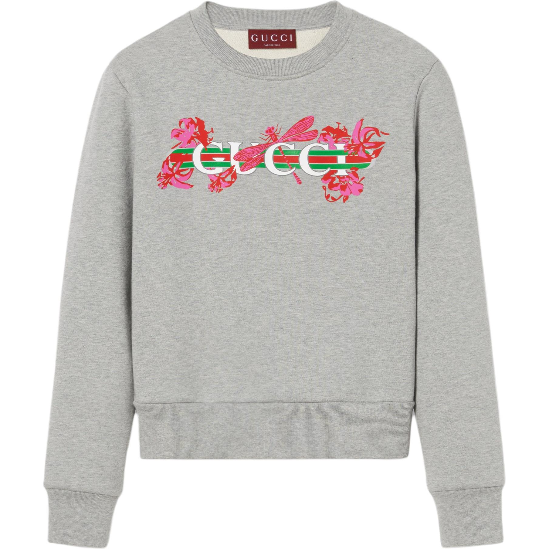 

Толстовка с принтом из джерси GUCCI, серый