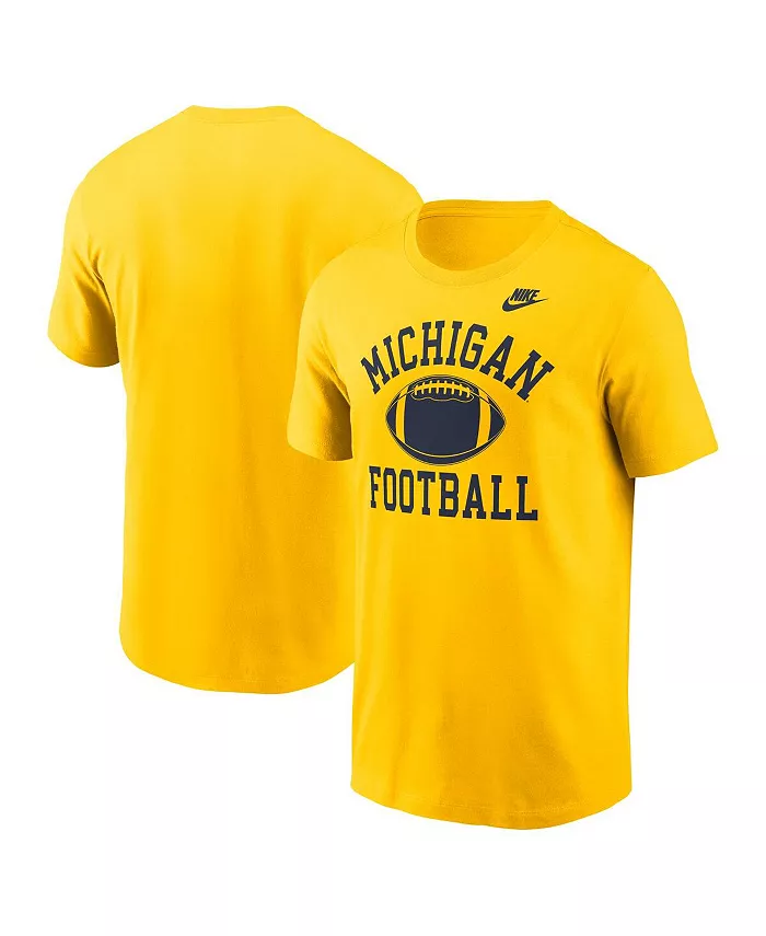 

Мужская футболка Michigan Wolverines Legacy Football Icon цвета кукурузного желтого Nike