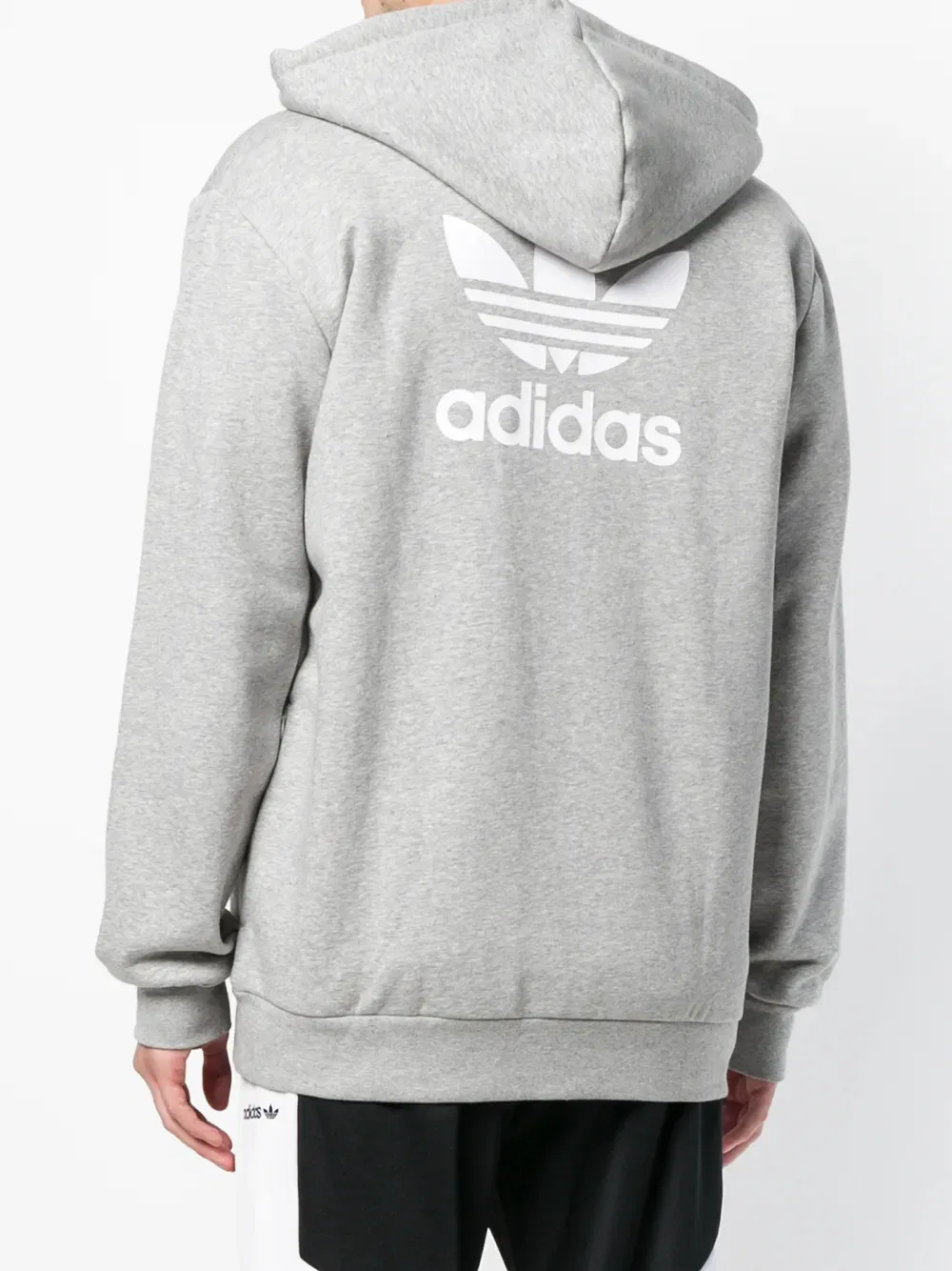 Толстовка оверсайз на молнии спереди Adidas, серый — фото 4