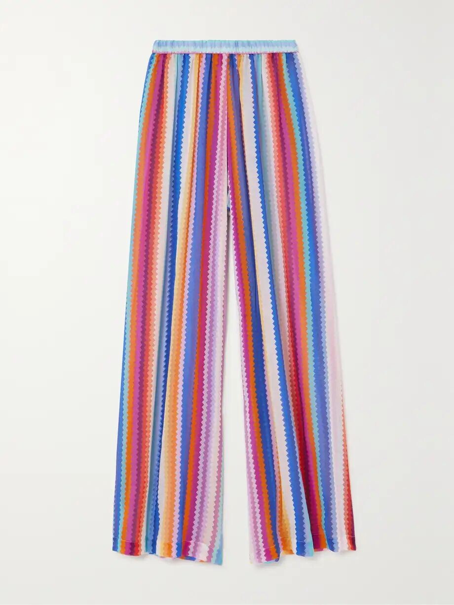 

Широкие брюки из хлопка и шелковой вуали в полоску Missoni, мультиколор