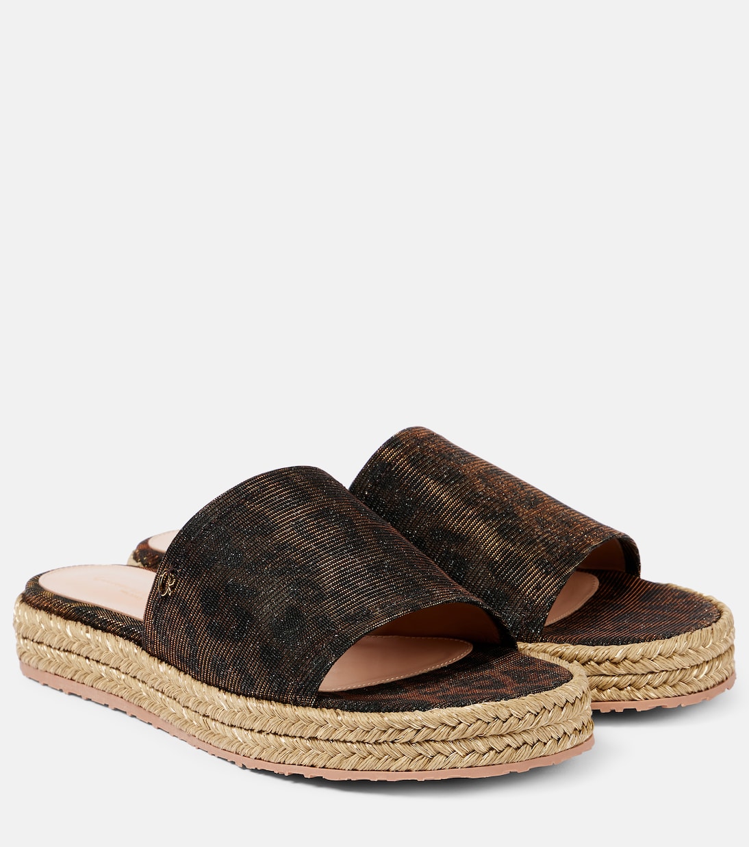 Эспадрильи на платформе с леопардовым принтом Gianvito Rossi, Leopard Print + Naturale + Mekong