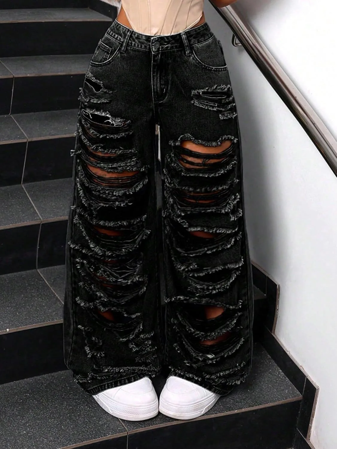 Женские классические джинсы Casual Everyday Denim Generic, черный — фото 4