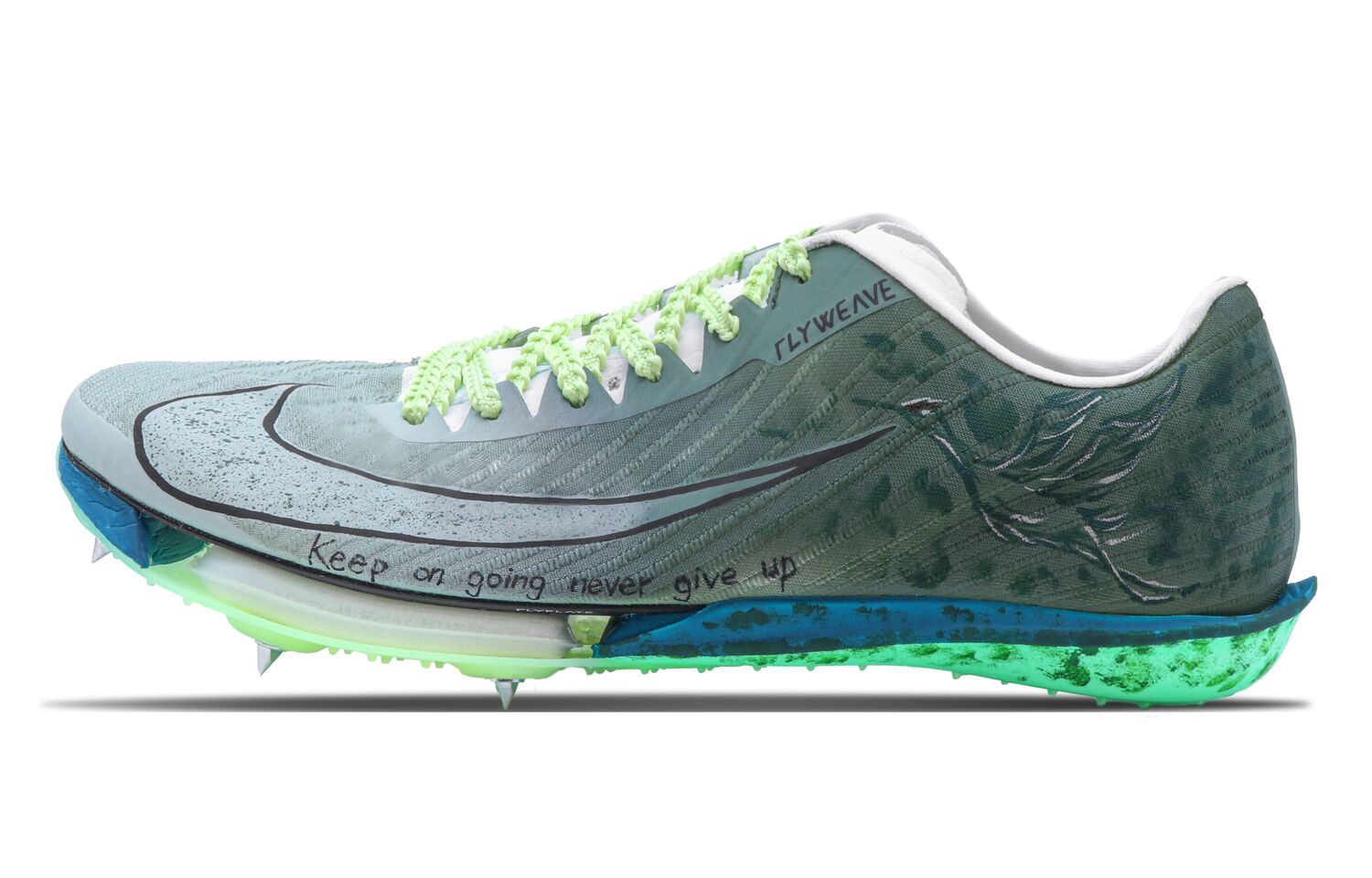 

Nike Мужские кроссовки Air Zoom Maxfly для тренировок и бескаблучные, устойчивые к истиранию и скольжению, зеленые