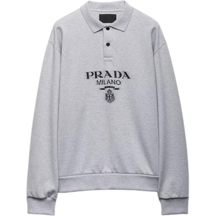 

Футболка поло мужская серая PRADA