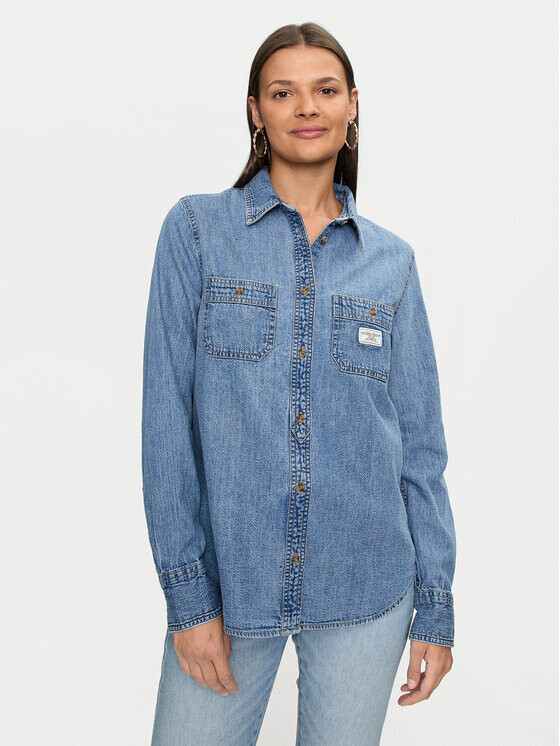 

Джинсовая рубашка regular fit Guess, синий