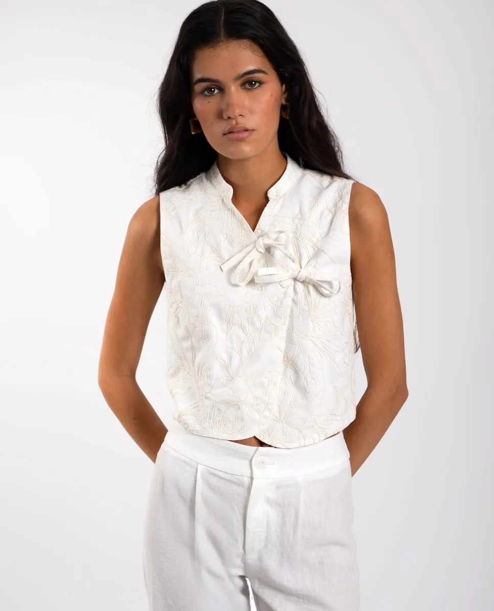 

Вышитая женская жилетка The-Are, белый