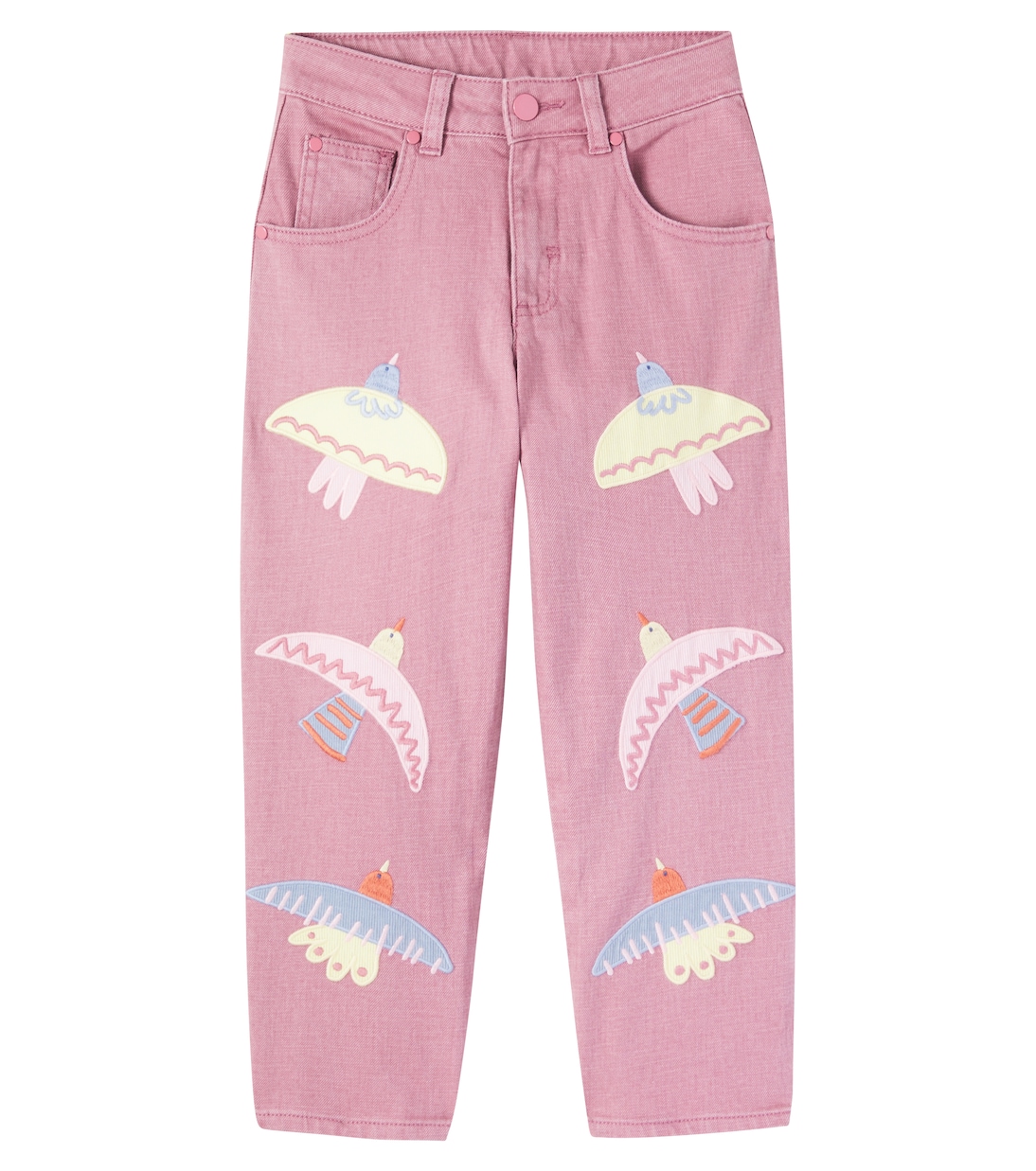 

Джинсы с аппликацией-заплатками Stella McCartney Kids, Vintage Pink