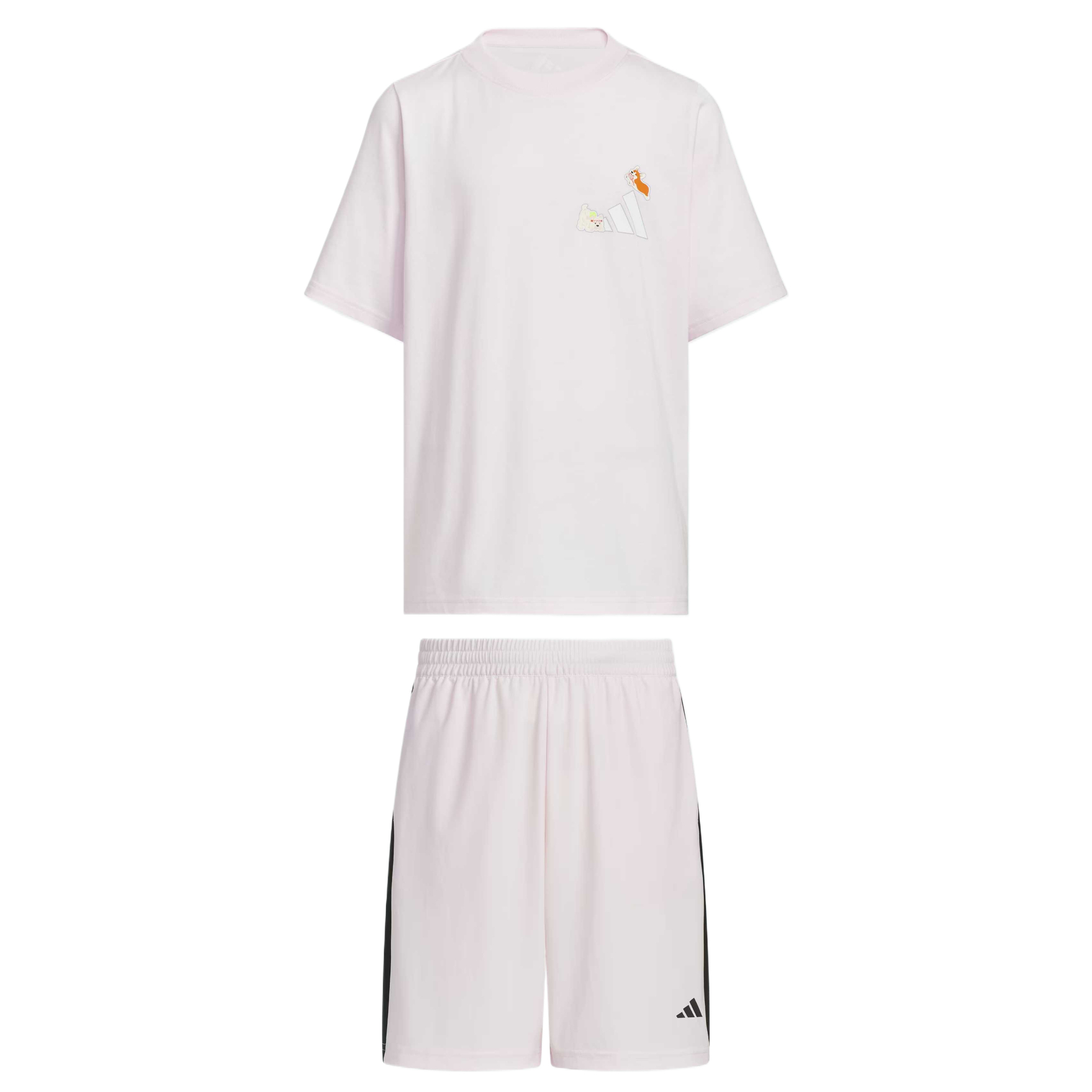 

Adidas Повседневная спортивная одежда футболка с коротким рукавом комплект Pink для детей 3-7 лет