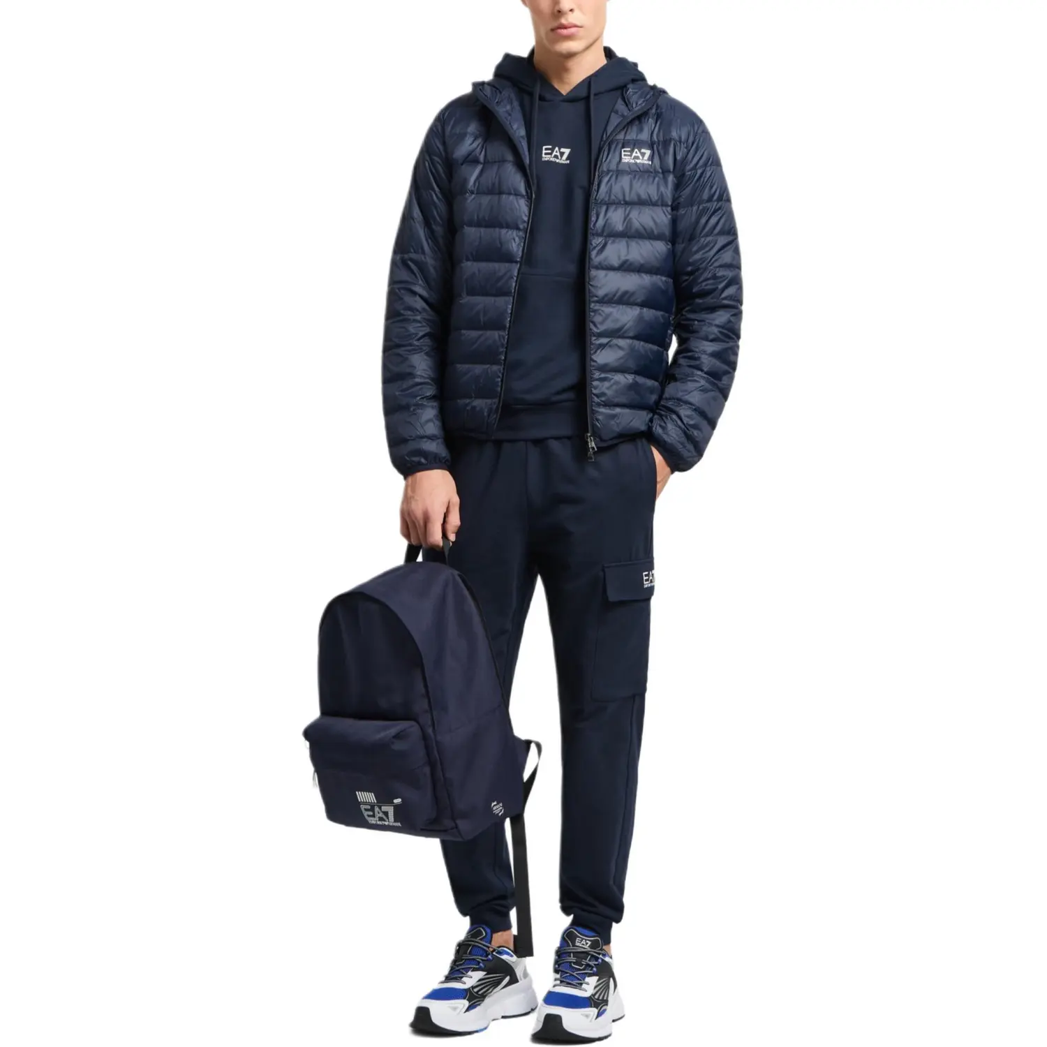 Штаны cargo мужские ea7 ss25 EMPORIO ARMANI, синий — фото 3