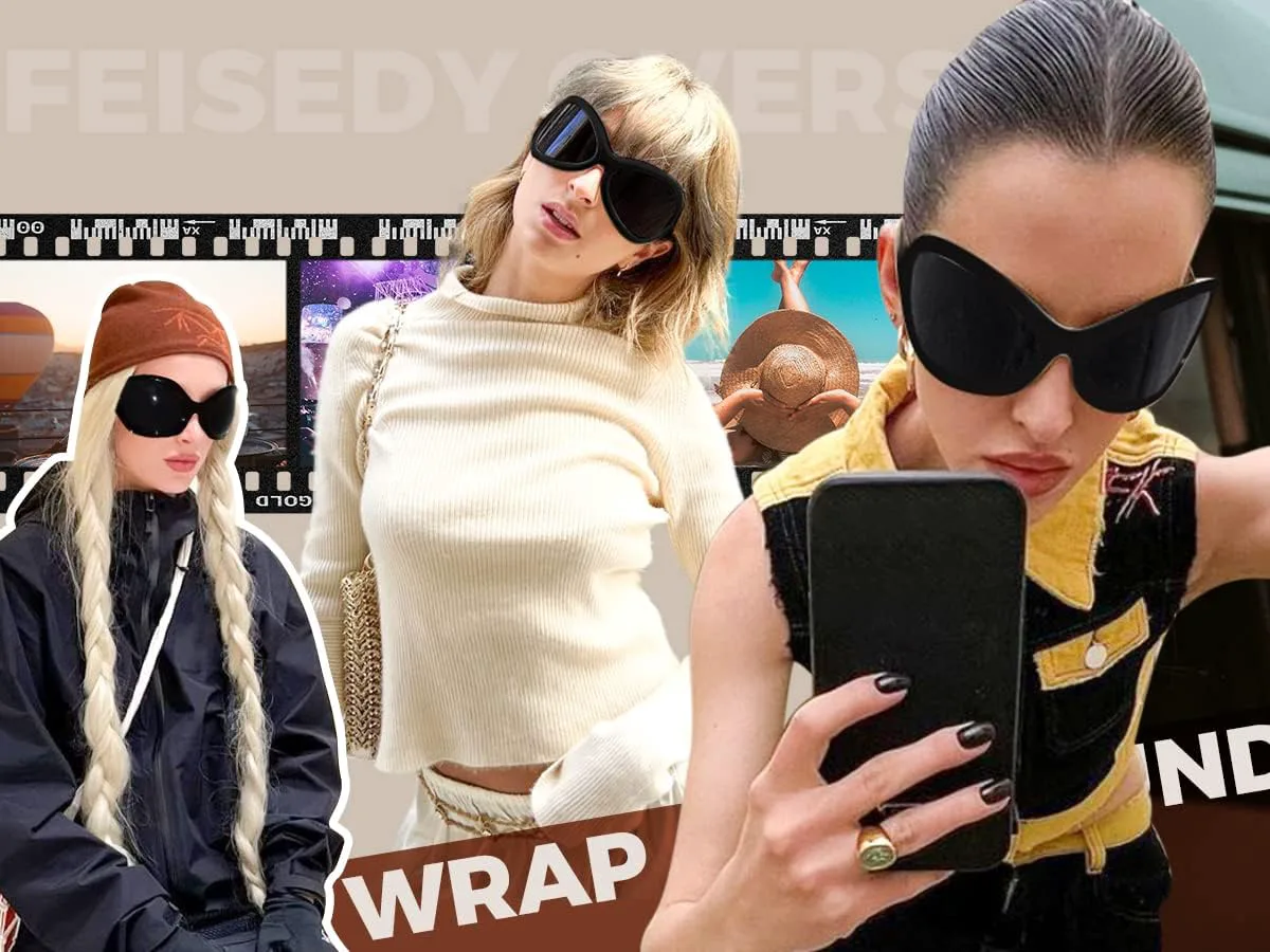 

FEISEDY Модные солнцезащитные очки большого размера, классическая овальная оправа, стильные очки с широкими линзами, женские очки B2391, Black Frame Gray Lens