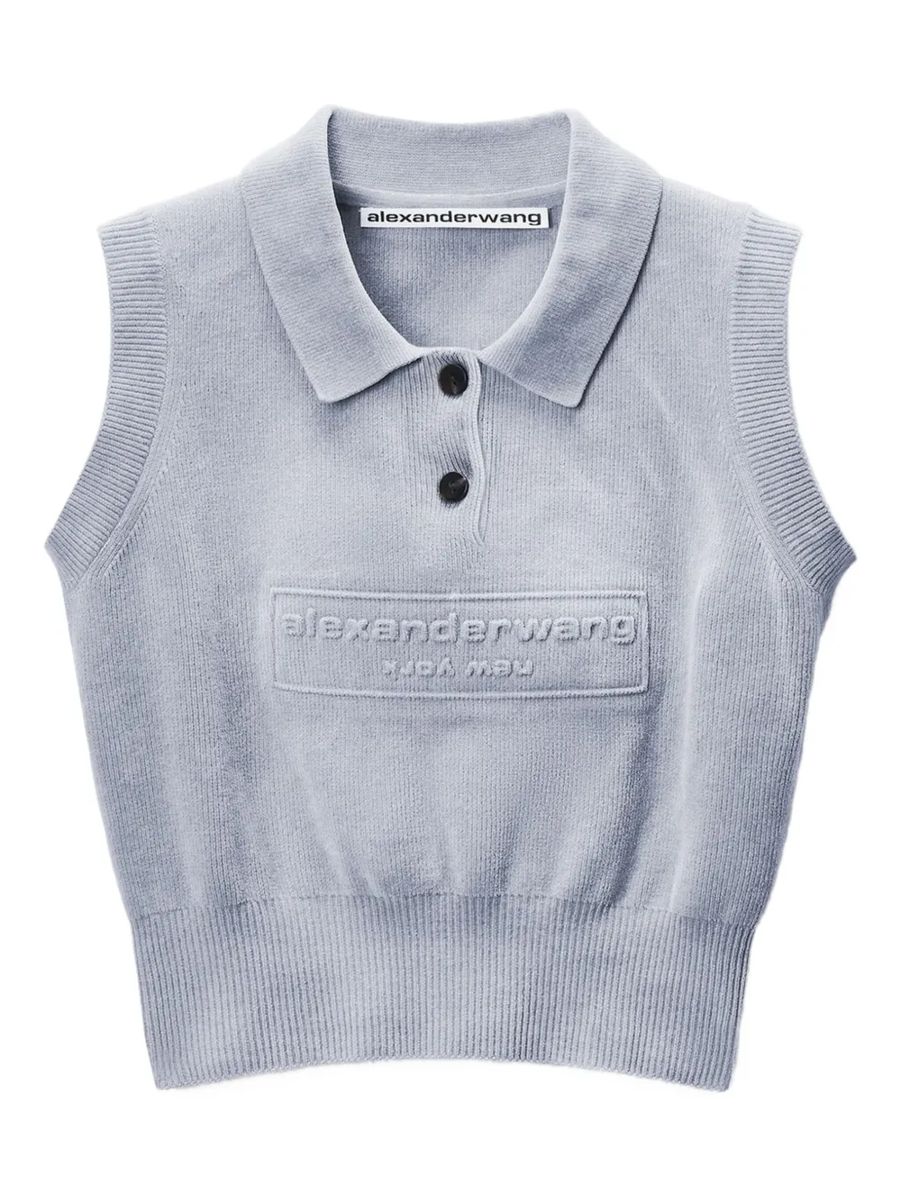 

Поло с тисненым логотипом Alexander Wang, серый