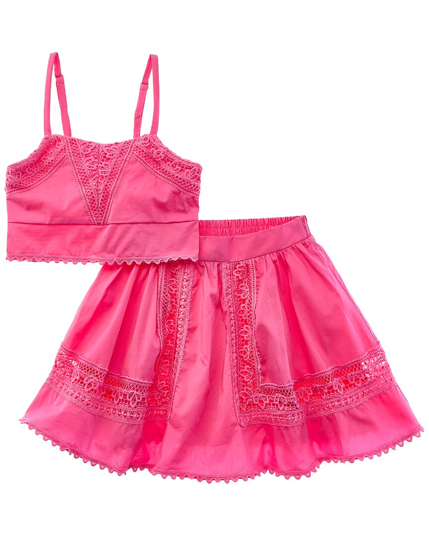

Комплект мини-юбки Little Peixoto Celeste, розовый