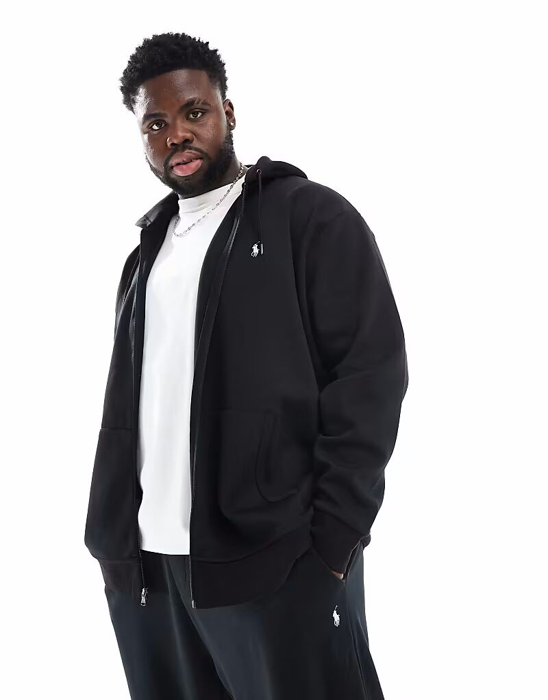 

Толстовка Polo Ralph Lauren Big & Tall с логотипом, двойной вязки, с застежкой-молнией на половину длины, черного цвета