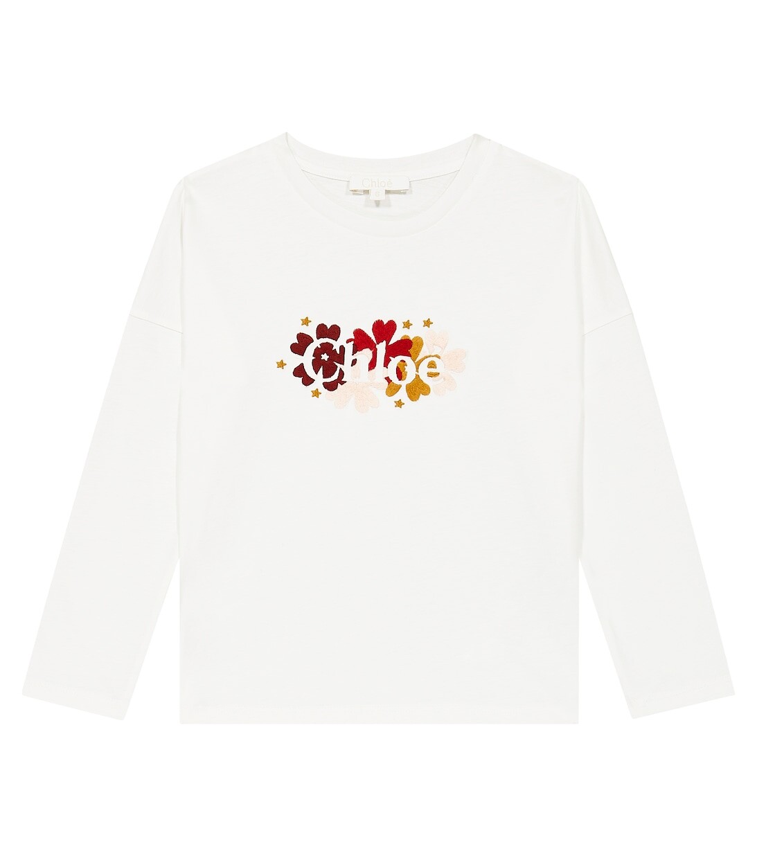 

Футболка из хлопкового джерси с логотипом Chloé, белый
