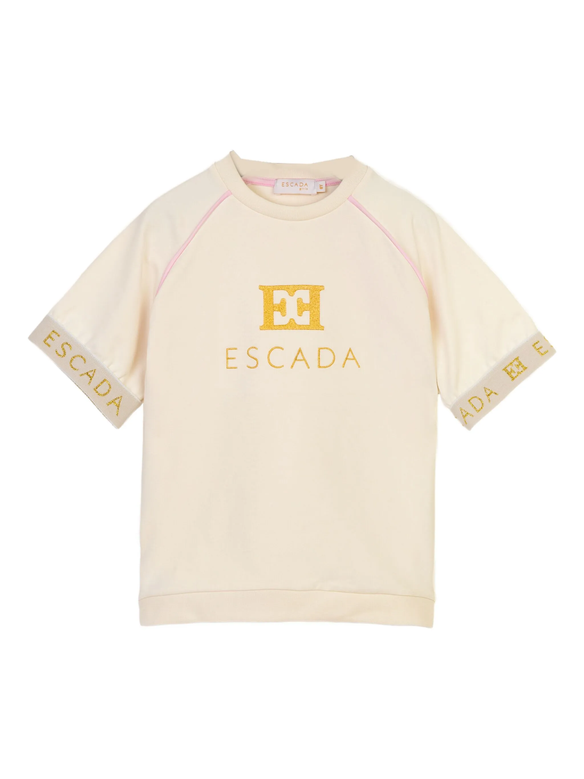 

Футболка с вышитым логотипом Escada Kids, бежевый