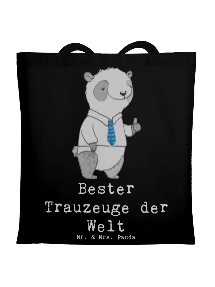 

Сумка для переноски Mr & Mrs Panda Panda Bester Trauzeuge der Welt mit, черный