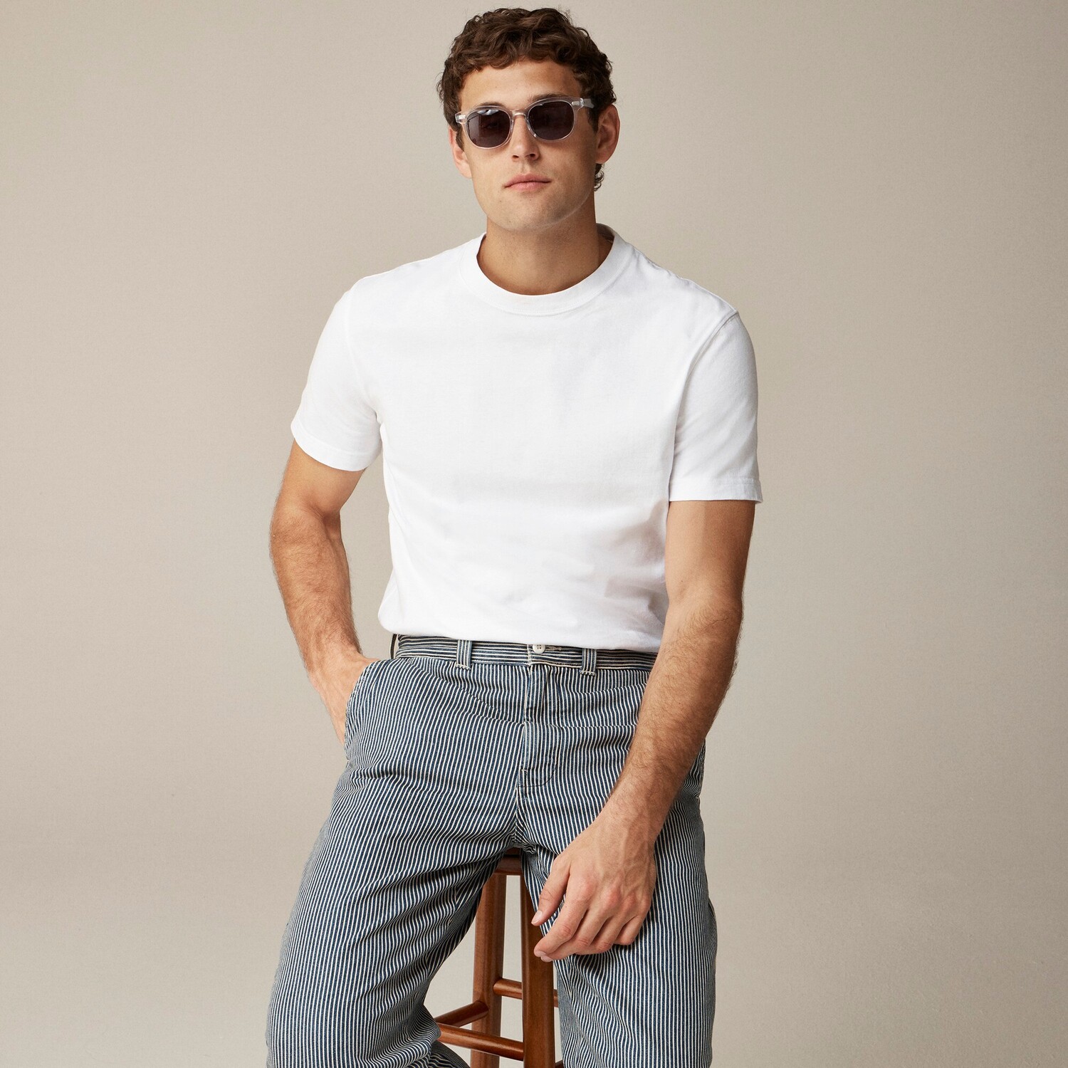 

Свободная футболка из хлопка премиум-класса без карманов J.Crew, белый