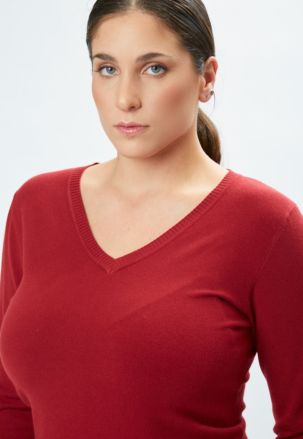 

Джемпер BASIC LINE V-NECK Maison Form'elle, бордовый