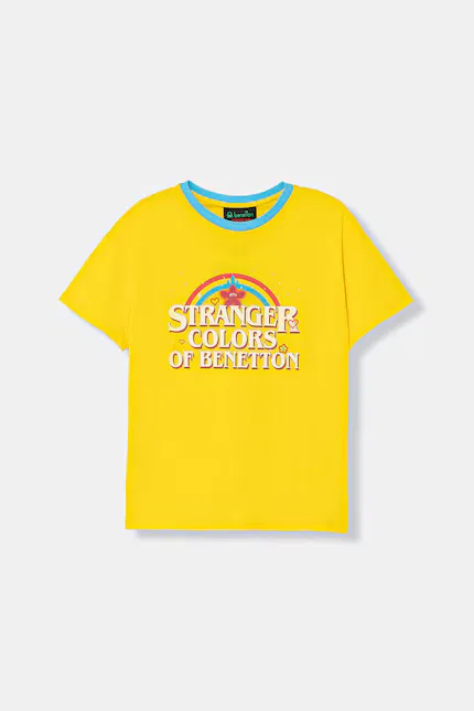 Футболка с коротким рукавом Stranger Things United Colors of Benetton, желтый