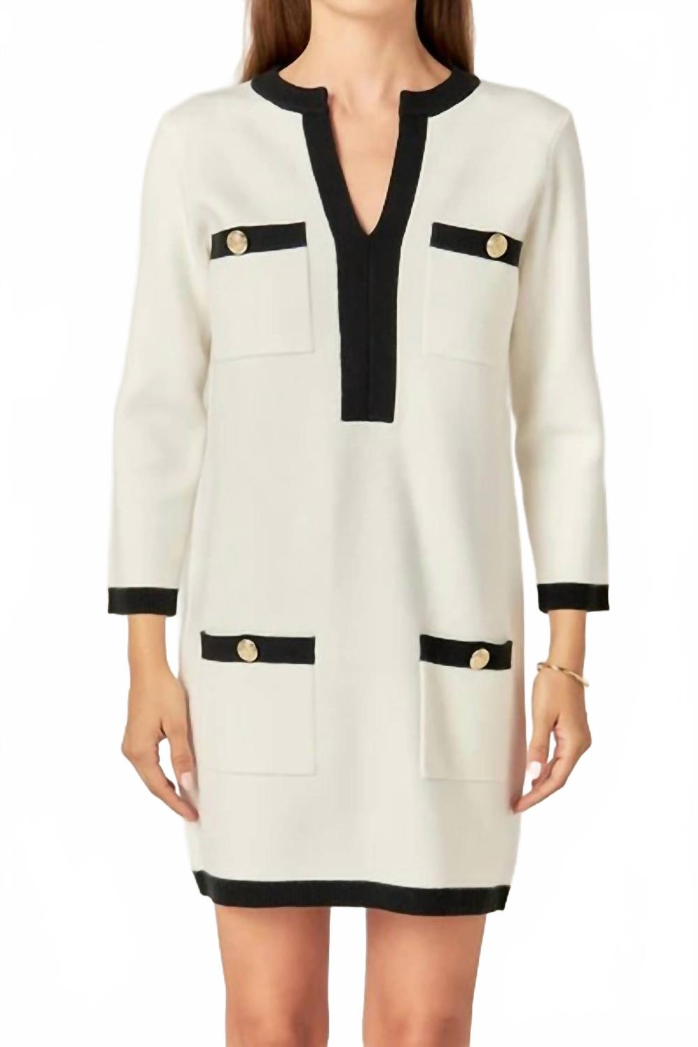 

Мини-трикотажное платье белого цвета English Factory, белый