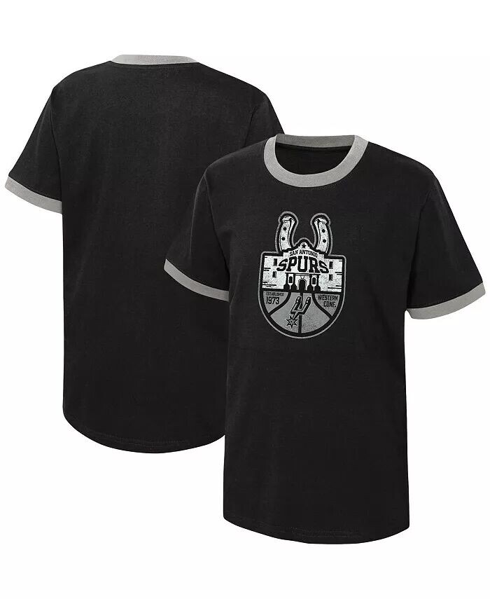 

Черная футболка Big Boys San Antonio Spurs Hoop City Hometown Ringer Outerstuff