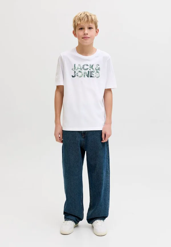 Футболка с логотипом jjejeff, размер ss, sn, jnr, с принтом. Jack & Jones Junior, White