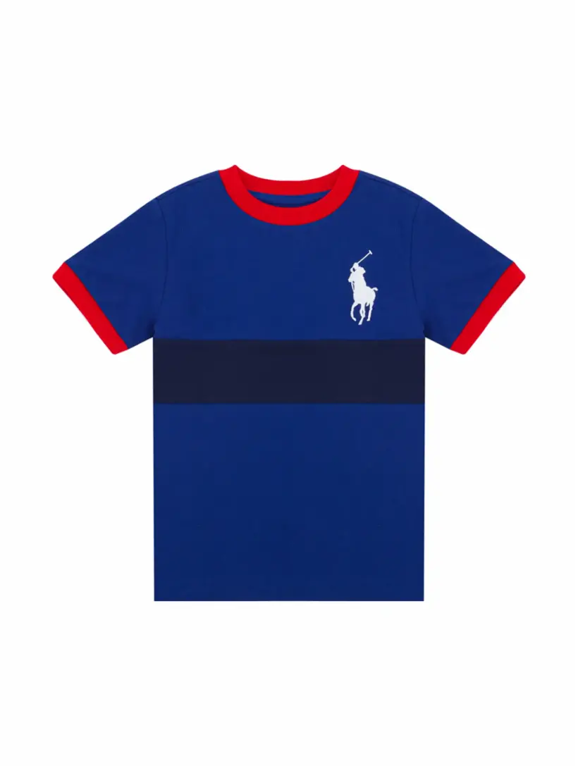 

Хлопковая футболка с логотипом Ralph Lauren, тёмно-синий