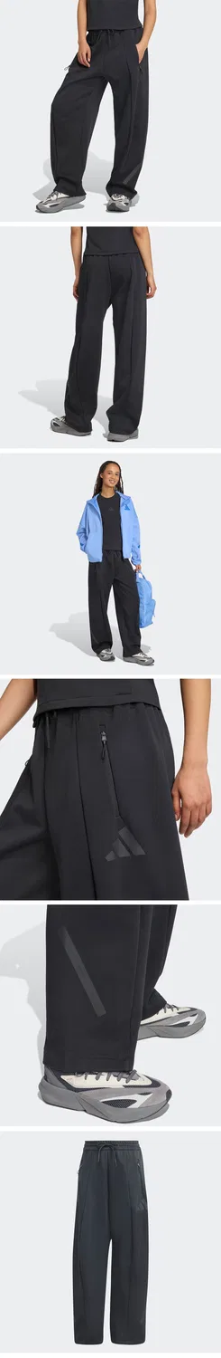 Женские брюки Adidas Z.N.E. с открытым низом, чёрные — фото 4