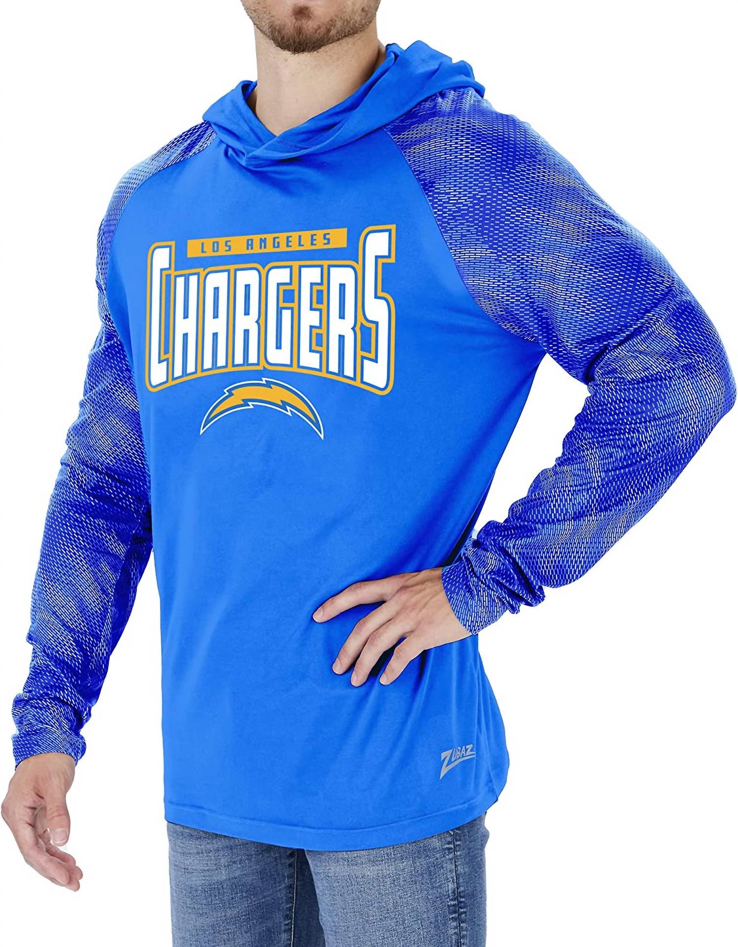 

Толстовка с капюшоном Los Angeles Chargers Nfl Team Color In Blue Zubaz, синий