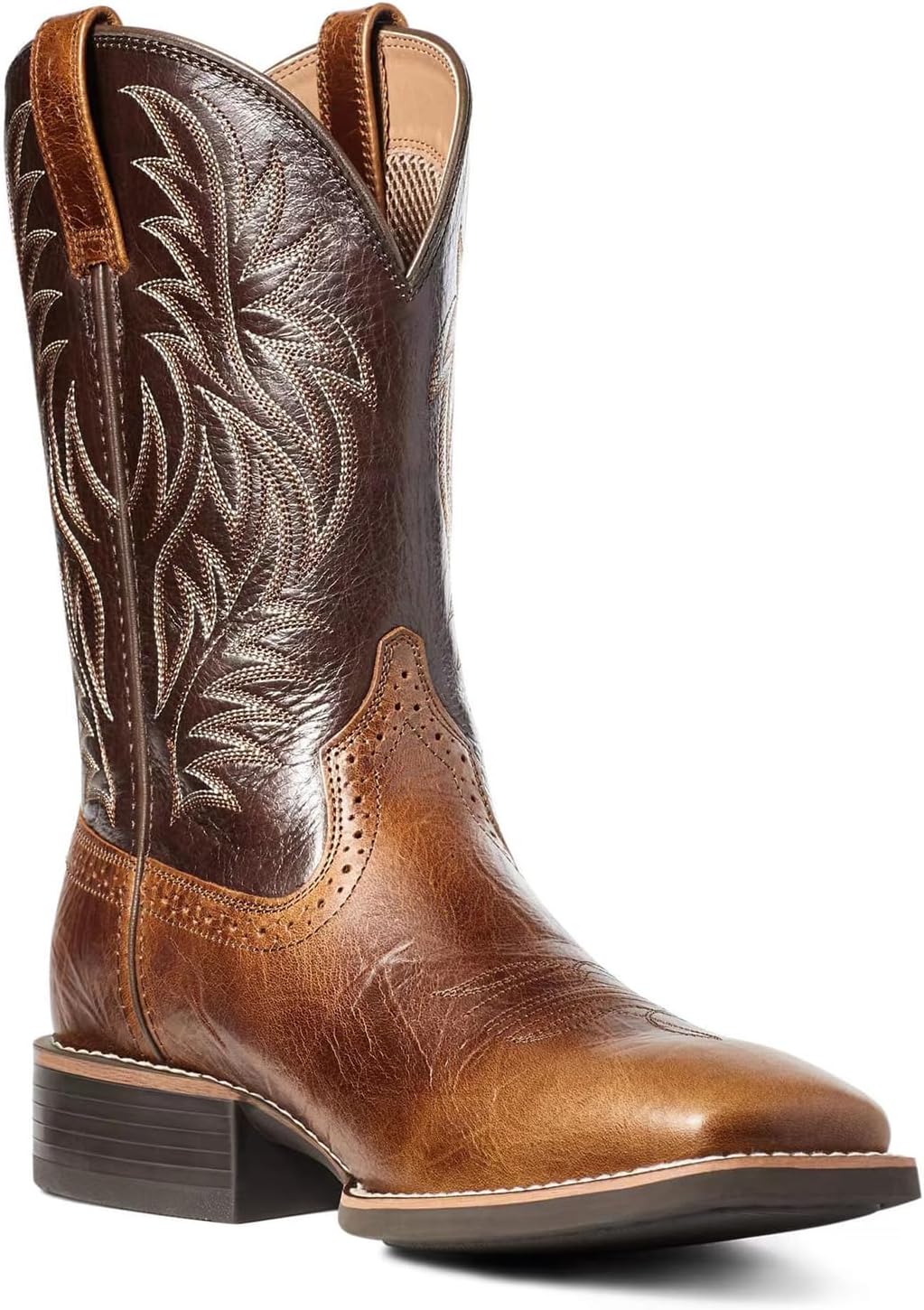 Мужские ковбойские сапоги KYOESCAI Brown Western, удобные, прочные, классические с вышитым квадратным носком, традиционные сапоги — фото 3