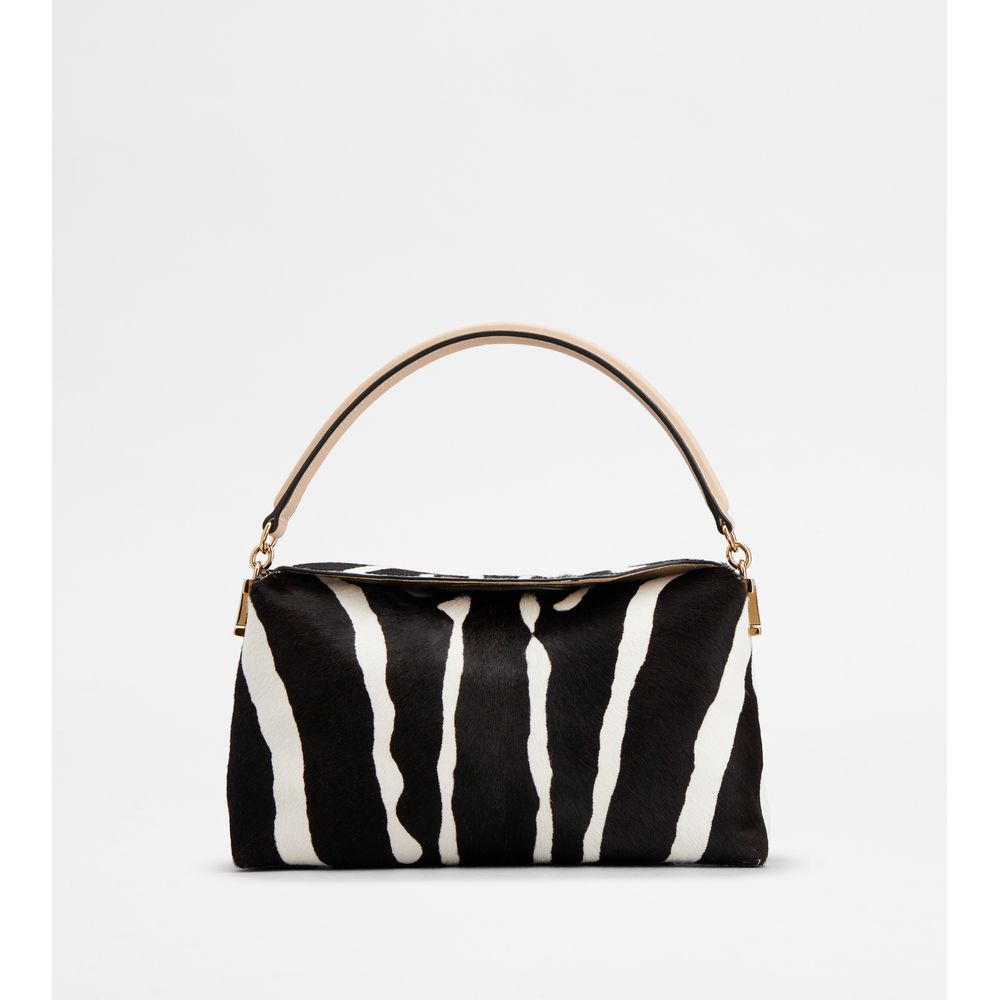 

Tod's T Case мини-сумка через плечо из кожи Pony Effect, бежевый/белый/черный