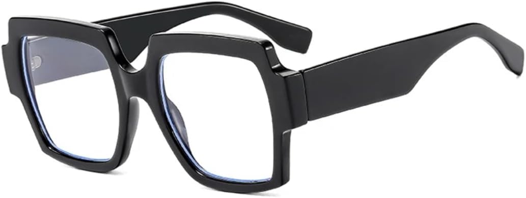 

Женские и мужские солнцезащитные очки в винтажной квадратной оправе большого размера с защитой от УФ-излучения (UV400) для активного отдыха и вождения на открытом воздухе TVTBBVV, Black Clear