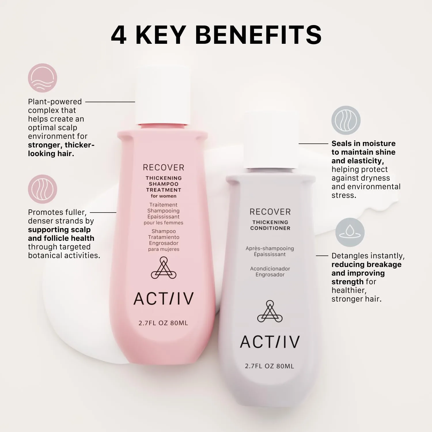 ACTIIV Recover Travel Duo для женщин: для более густых и здоровых волос, на растительной основе, безопасно для окрашенных волос, веган, для всех типов волос — фото 3