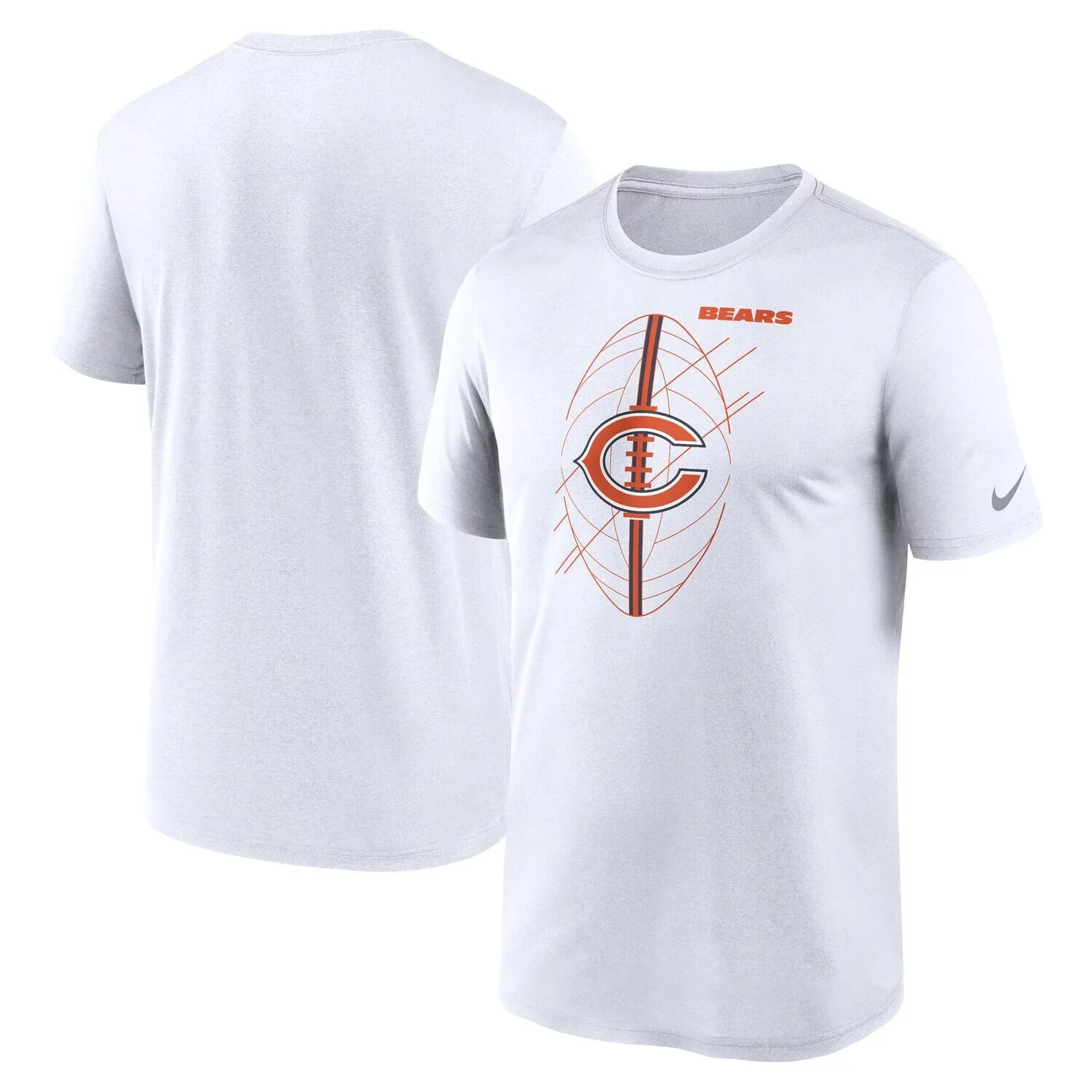 

Мужская белая футболка Chicago Bears Legend Icon Performance Nike, Белый, Мужская белая футболка Chicago Bears Legend Icon Performance Nike