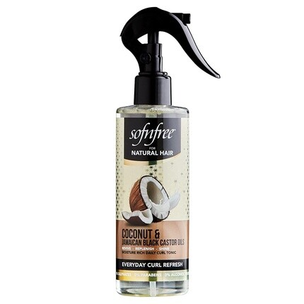 

Sofn'free Coconut & Jamaic Black Castor Oil Daily Curl Refresher Spray для кудрявых волос 8,12 жидких унций Sof N' Free