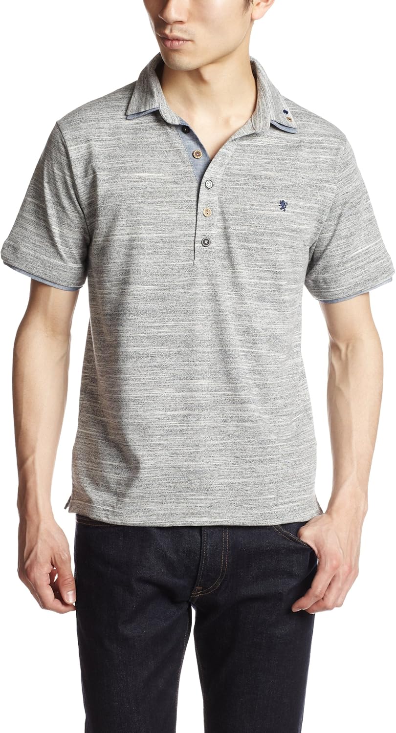 

Поло с градиентной окраской и меланжевой текстурой Pincponc, серый