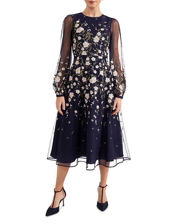 

HOBBS LONDON Платье с вышивкой Lois, синий