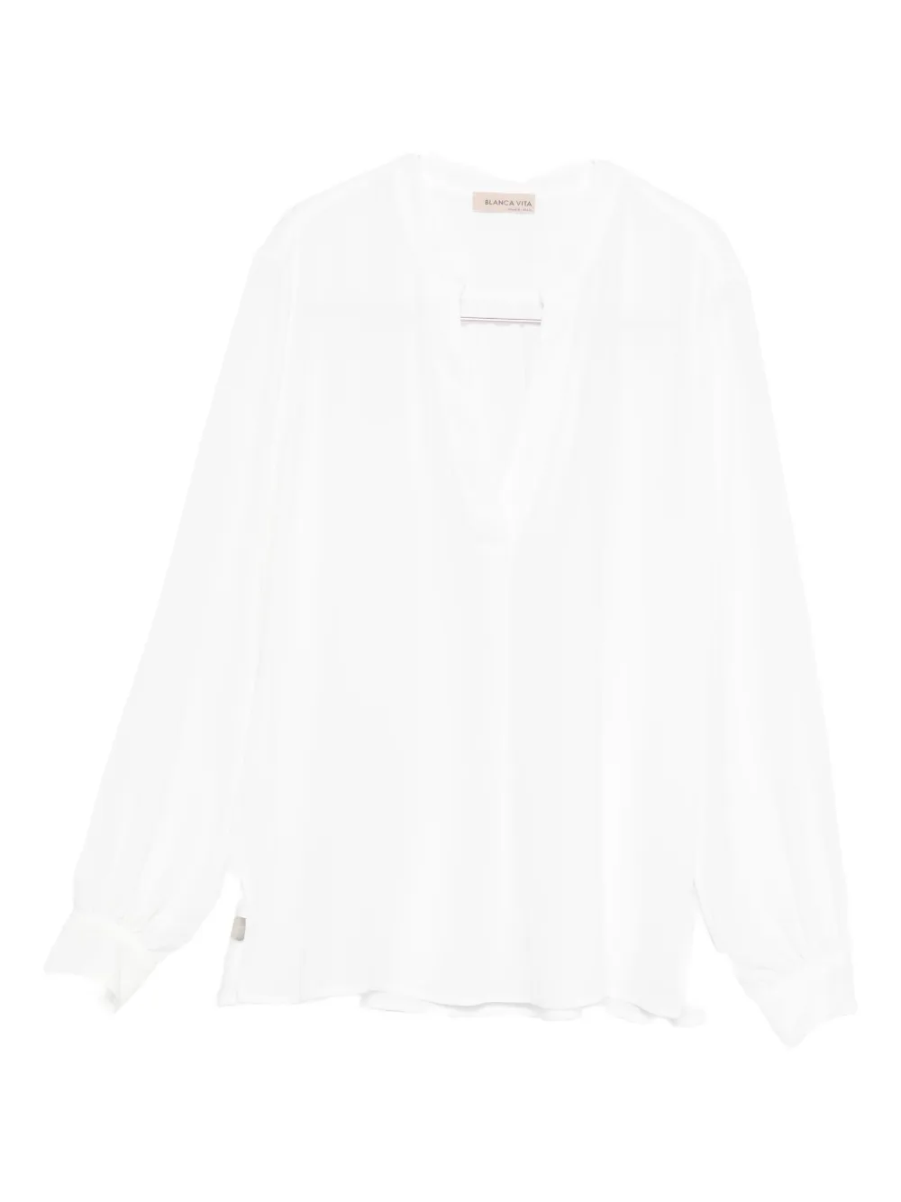 

Топ с длинными рукавами и V-образным вырезом Blanca Vita, белый