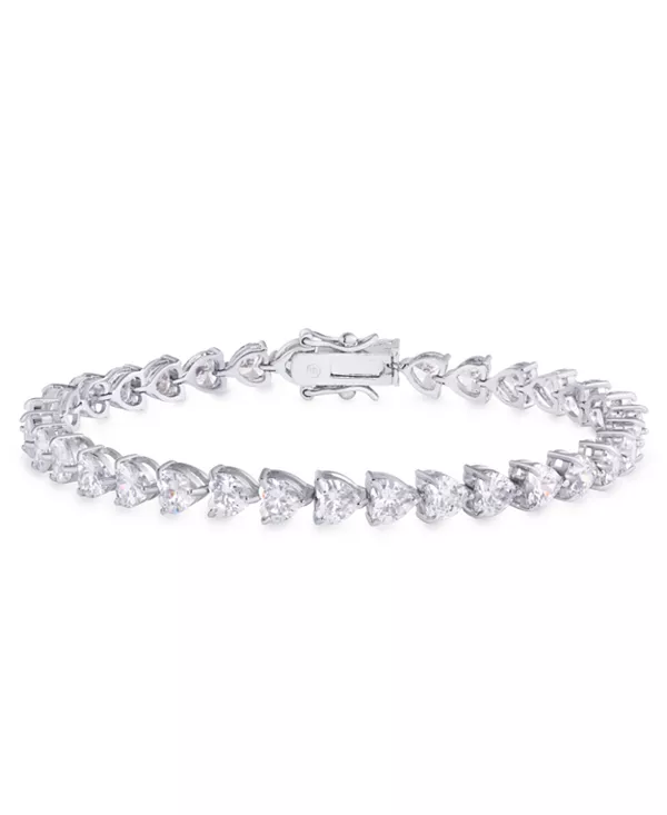 

Браслет в форме сердца с кубическим цирконием, посеребренный Macy'S, silver