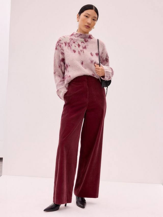 

Джемпер с абстрактным цветочным жаккардовым узором Ro&Zo, Pink/Multi