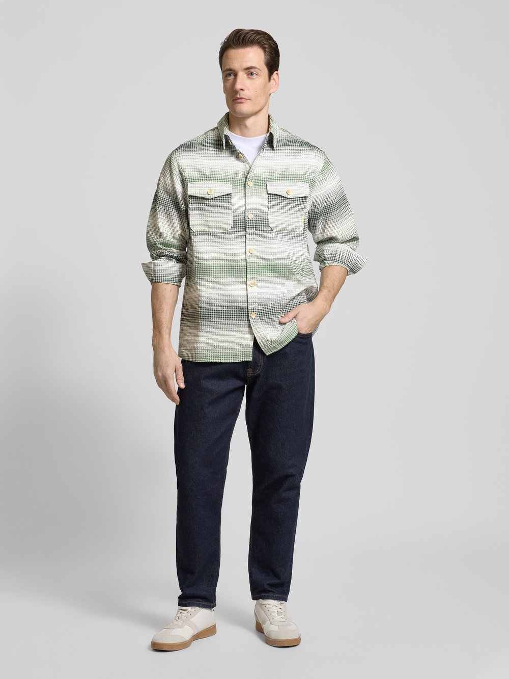 

Куртка-рубашка свободного кроя с фактурным узором Scotch & Soda, светло-зеленый
